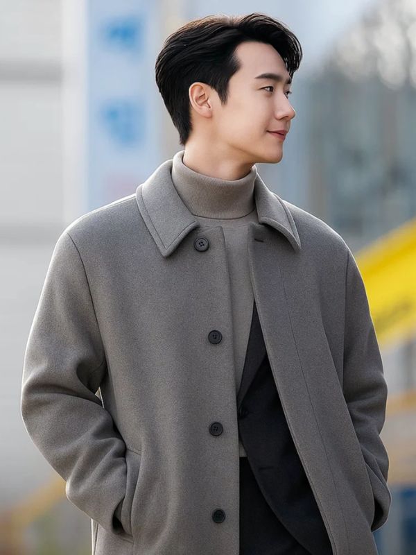 Outerwear Trends Lee Jong Suk Law And The City S01 Grey Wool Coat