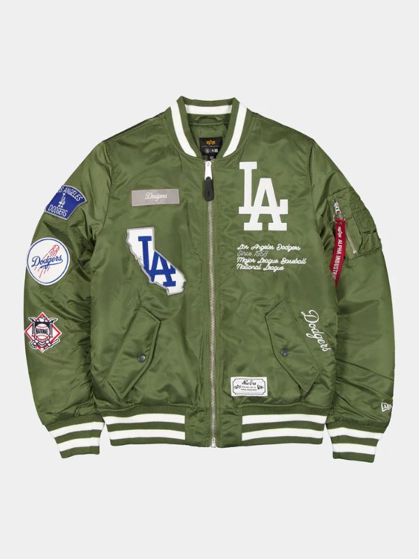 Outerwear Trends Los Angeles Dodgers X Alpha X New Era Green Bomber Jacket