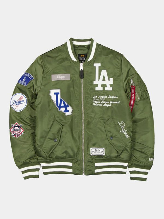 Outerwear Trends Los Angeles Dodgers X Alpha X New Era Green Bomber Jacket
