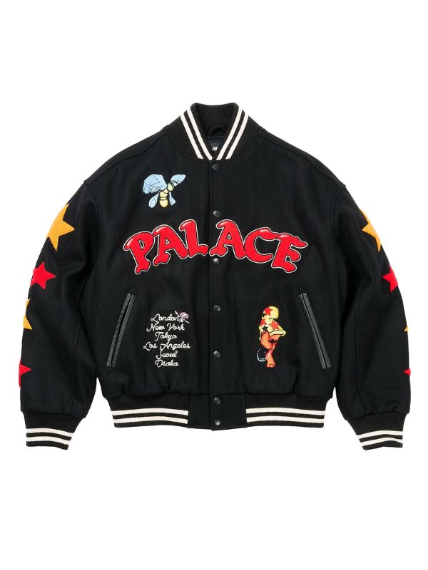 Outerwear Trends Mark Bode Black Varsity Jacket