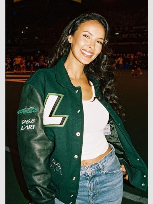 Outerwear Trends Maya Jama Varsity Jacket