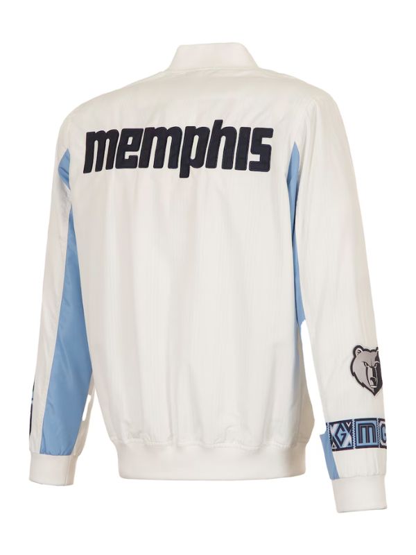 Outerwear Trends Memphis Grizzlies JH Design White Bomber Jacket