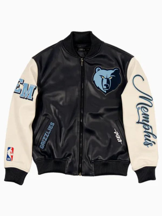Outerwear Trends Memphis Grizzlies Leather Varsity Jacket