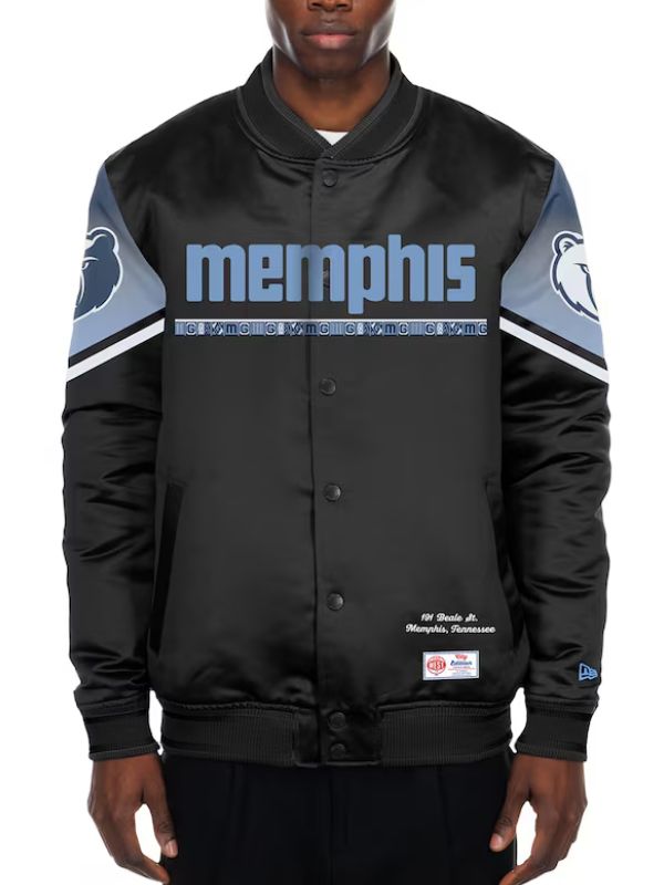 Outerwear Trends Memphis Grizzlies New Era Black 2025/26 Satin Jacket