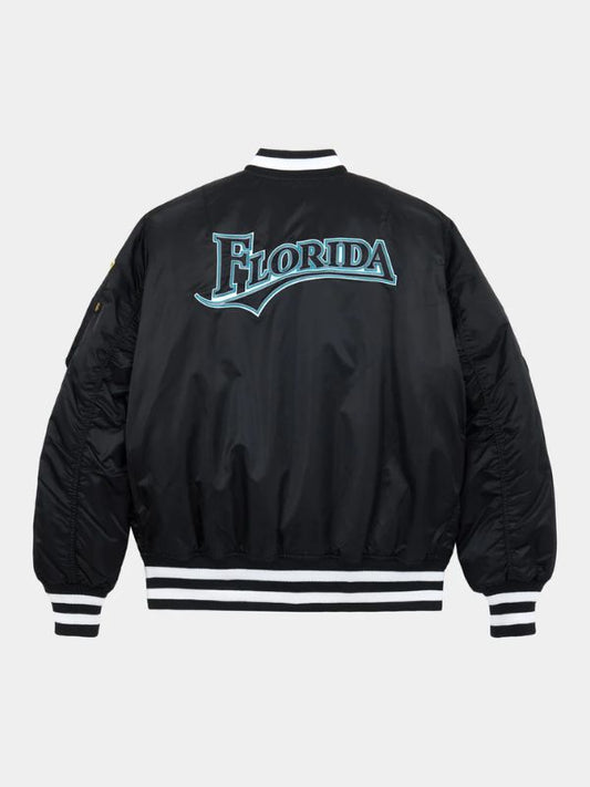 Outerwear Trends Miami Marlins X Alpha X New Era MA- 1 Bomber Jacket
