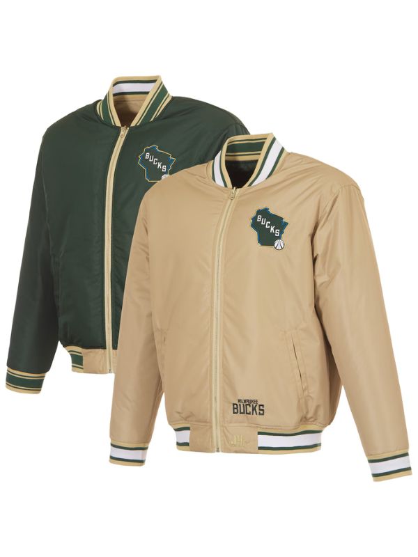 Outerwear Trends Milwaukee Bucks JH Design Reversible Jacket