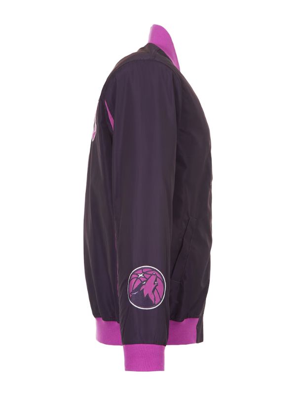 Outerwear Trends Minnesota Timberwolves JH Design Purple Bomber Jacket