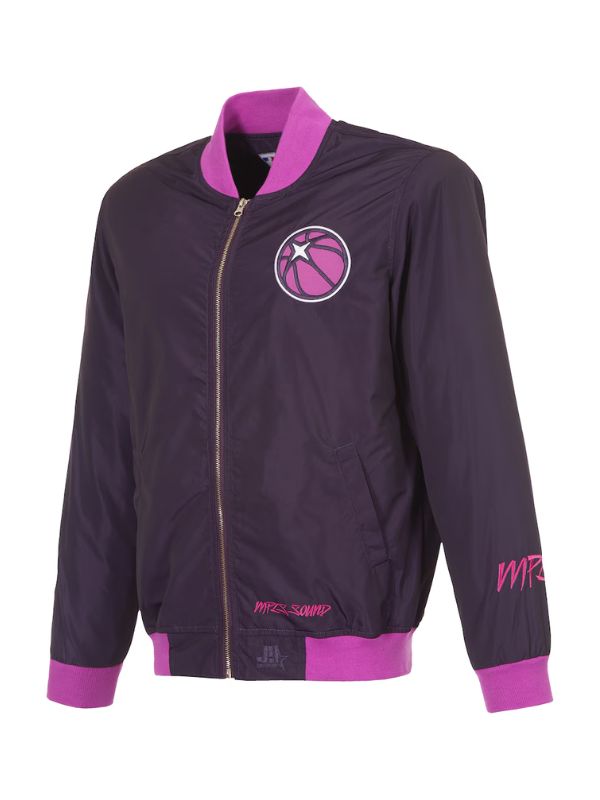 Outerwear Trends Minnesota Timberwolves JH Design Purple Bomber Jacket