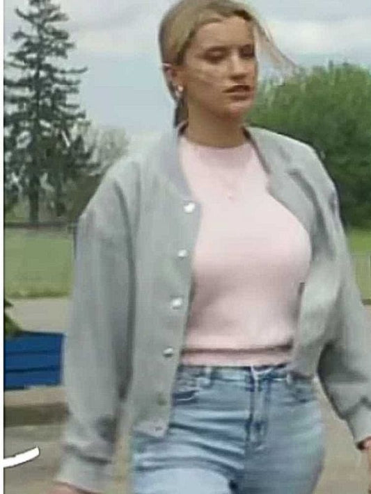 Outerwear Trends Motorheads S01 Mia Healey Grey Bomber Jacket