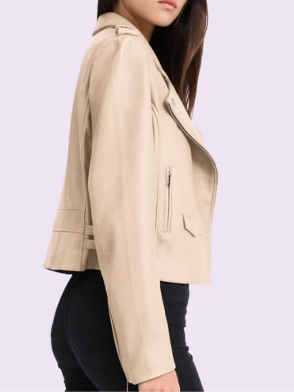 Outerwear Trends Neighbours 2025 Sadie Rodwell Beige Leather Jacket
