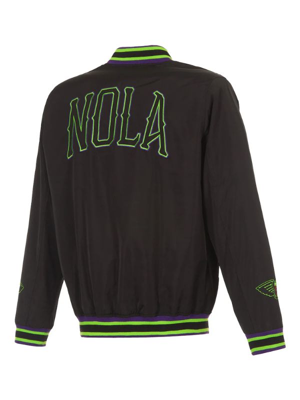 Outerwear Trends New Orleans Pelicans JH Design Black Bomber Jacket