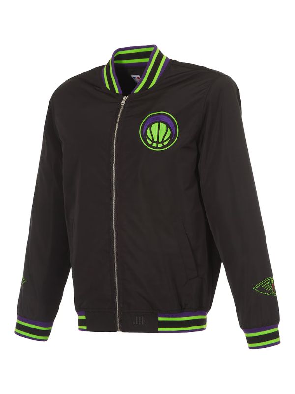 Outerwear Trends New Orleans Pelicans JH Design Black Bomber Jacket