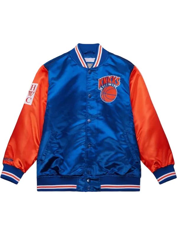 Outerwear Trends New York Knicks Blue/Orange Primetime Satin Jacket