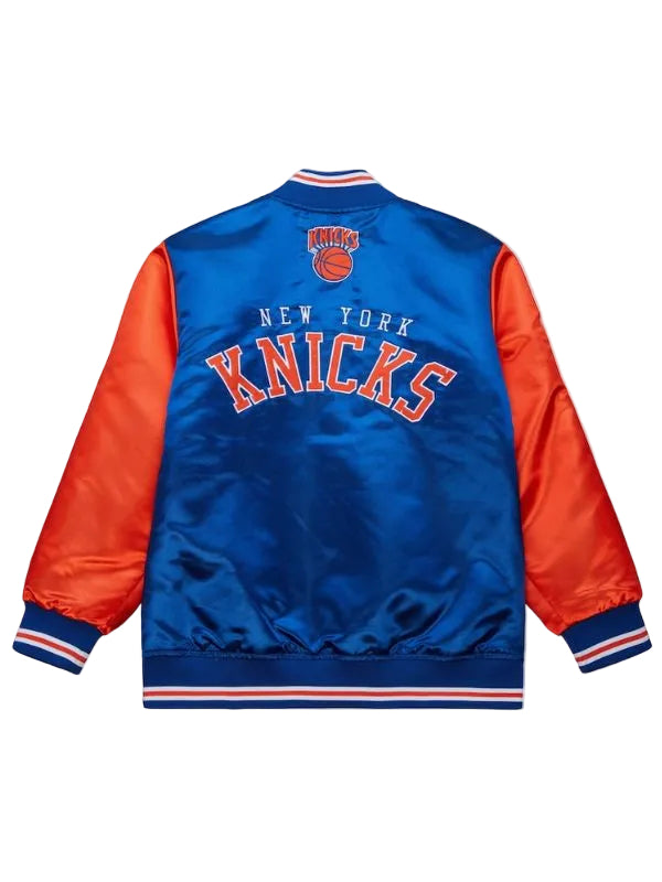 Outerwear Trends New York Knicks Blue/Orange Primetime Satin Jacket