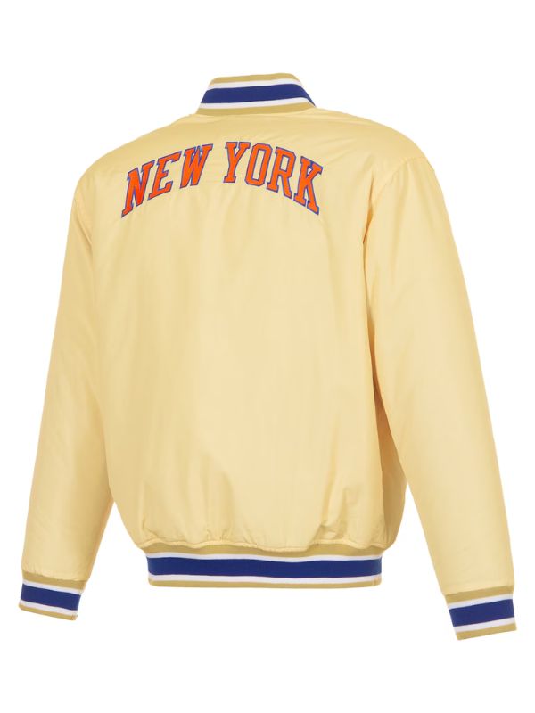 Outerwear Trends New York Knicks JH Design Cream/Blue Reversible Jacket