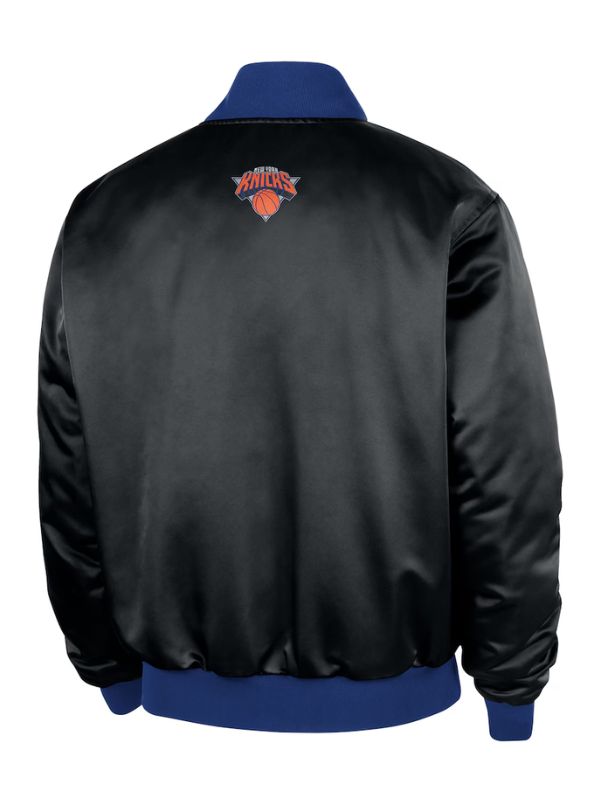 Outerwear Trends New York Knicks Nike Black 2025/26 Courtside Bomber Jacket