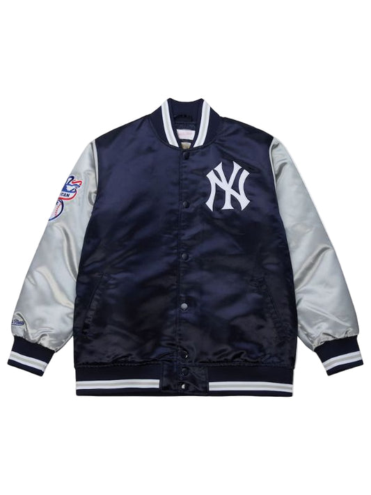 Outerwear Trends New York Yankees Navy/Silver Primetime Satin Jacket