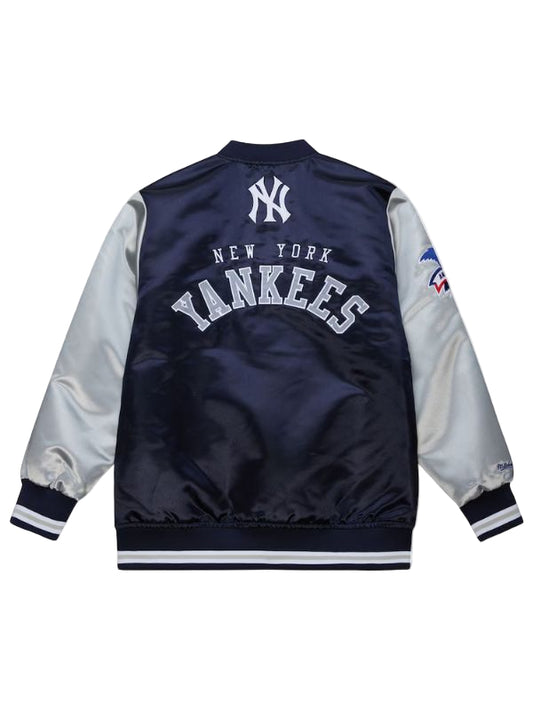 Outerwear Trends New York Yankees Navy/Silver Primetime Satin Jacket