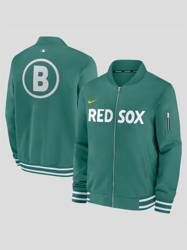 Outerwear Trends Nike Boston Red Sox City Connect Bomber Jacket