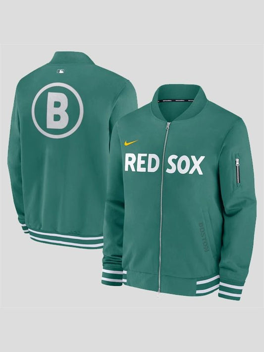 Outerwear Trends Nike Boston Red Sox City Connect Bomber Jacket