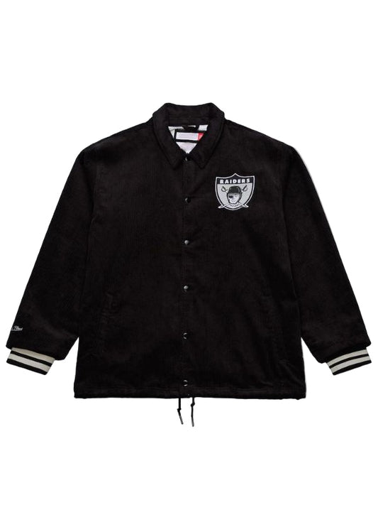 Outerwear Trends Oakland Raiders Off the Bus Black Corduroy Jacket