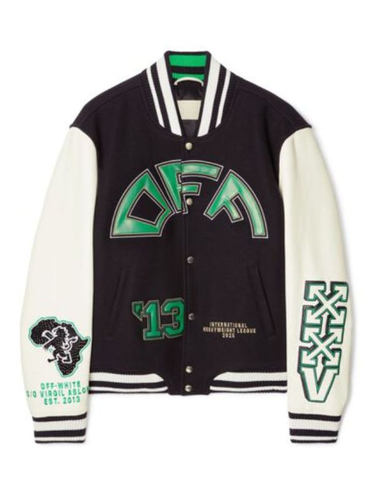 Outerwear Trends Off Croco Lea Wool Varsity Jacket