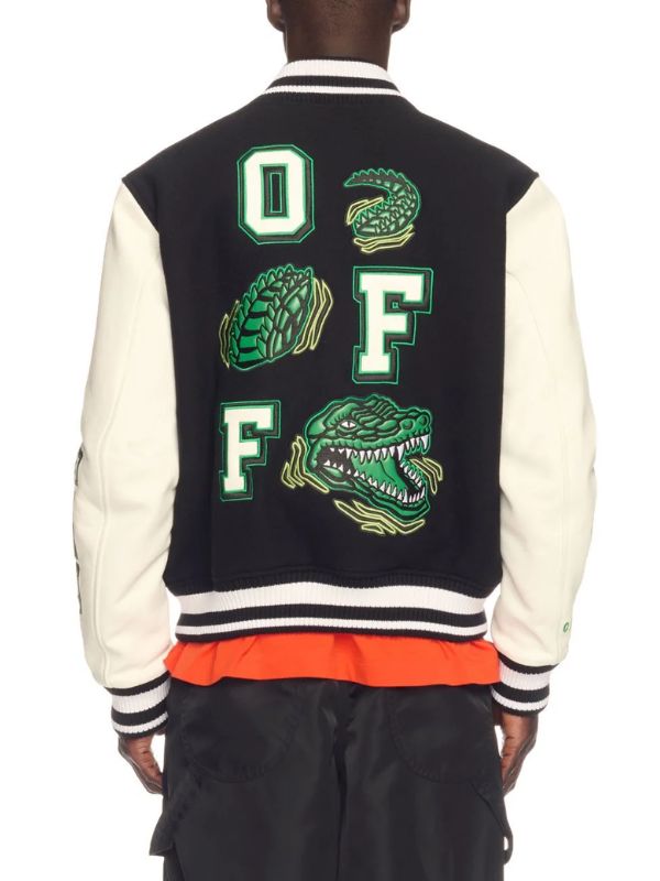 Outerwear Trends Off Croco Lea Wool Varsity Jacket