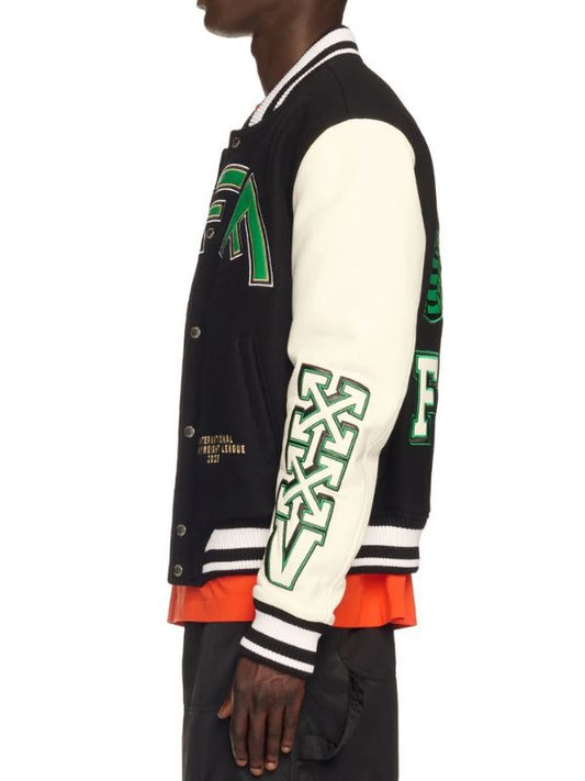 Outerwear Trends Off Croco Lea Wool Varsity Jacket