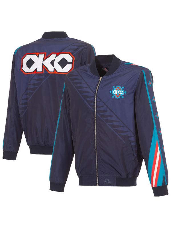 Outerwear Trends Oklahoma City Thunder JH Design City Edition Bomber Jacket