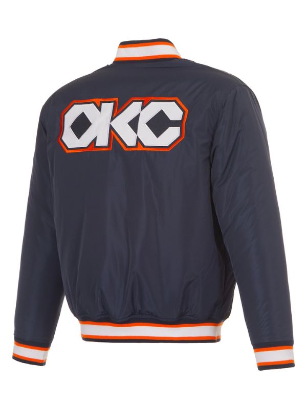 Outerwear Trends Oklahoma City Thunder JH Design Navy/Light Blue Reversible Jacket
