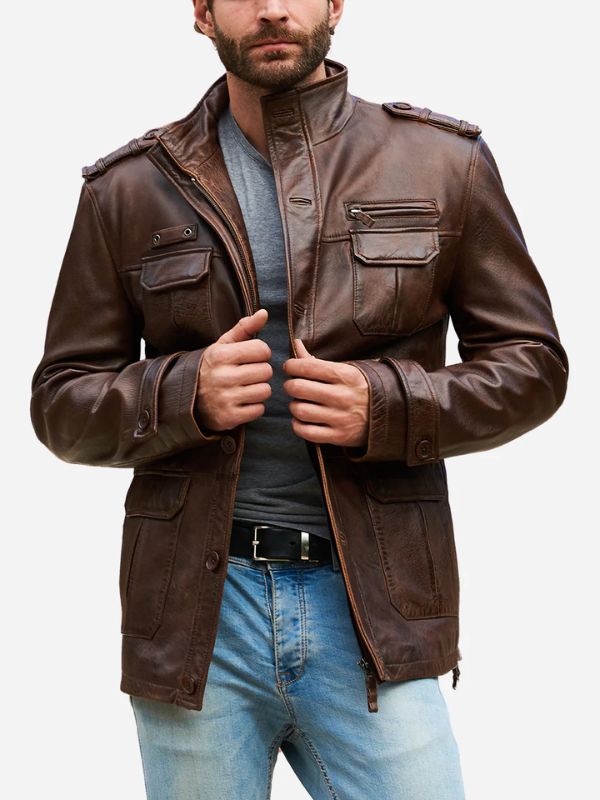Outerwear Trends Oliver Brown Leather Distressed Jacket