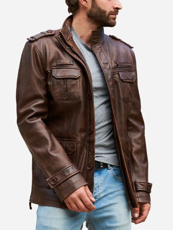 Outerwear Trends Oliver Brown Leather Distressed Jacket