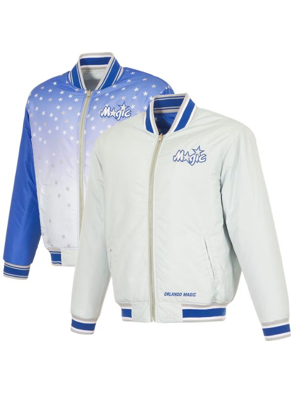 Outerwear Trends Orlando Magic JH Design White/Blue Reversible Jacket