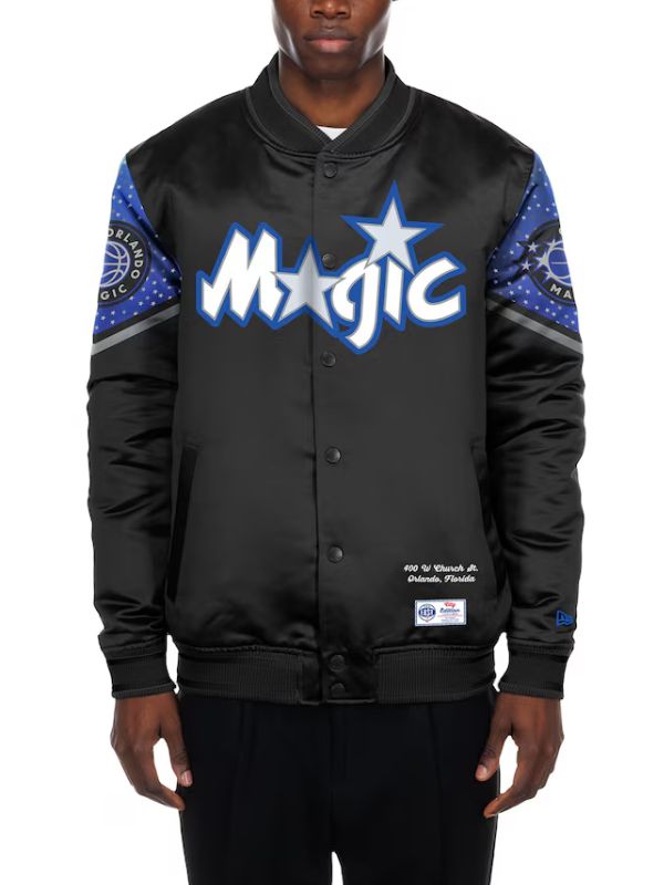 Outerwear Trends Orlando Magic New Era Black 2025/26 Satin Jacket