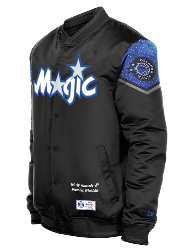 Outerwear Trends Orlando Magic New Era Black 2025/26 Satin Jacket