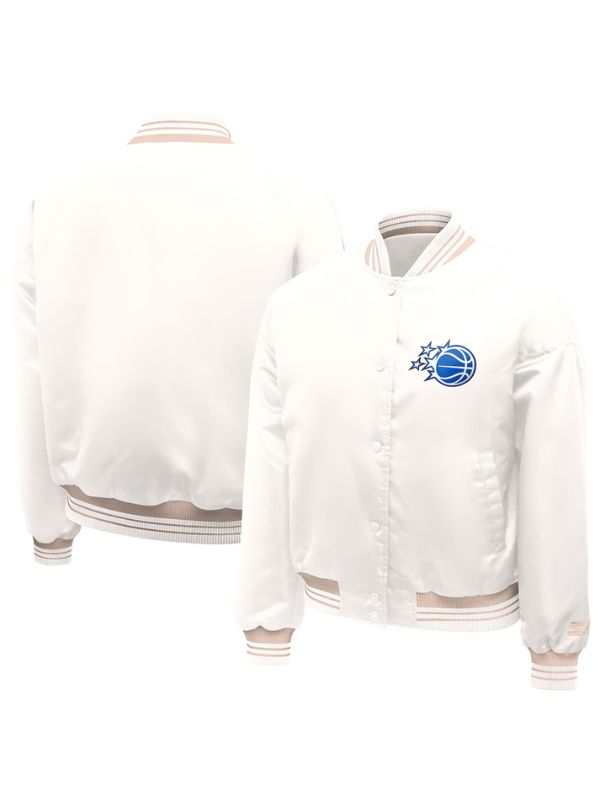 Outerwear Trends Orlando Magic Starter Cream Printed Logo Varsity Jacket