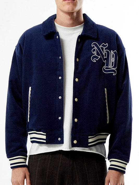 Outerwear Trends Pacsun NY Corduroy Varsity Jacket Blue