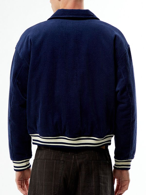 Outerwear Trends Pacsun NY Corduroy Varsity Jacket Blue