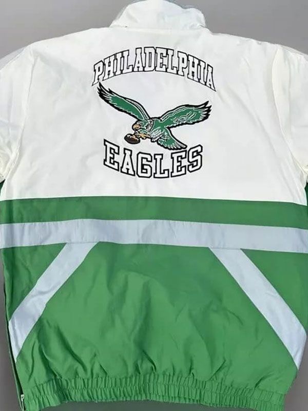 Outerwear Trends Philadelphia Eagles Green And White Starter Jacket