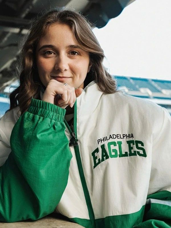 Outerwear Trends Philadelphia Eagles Green And White Starter Jacket