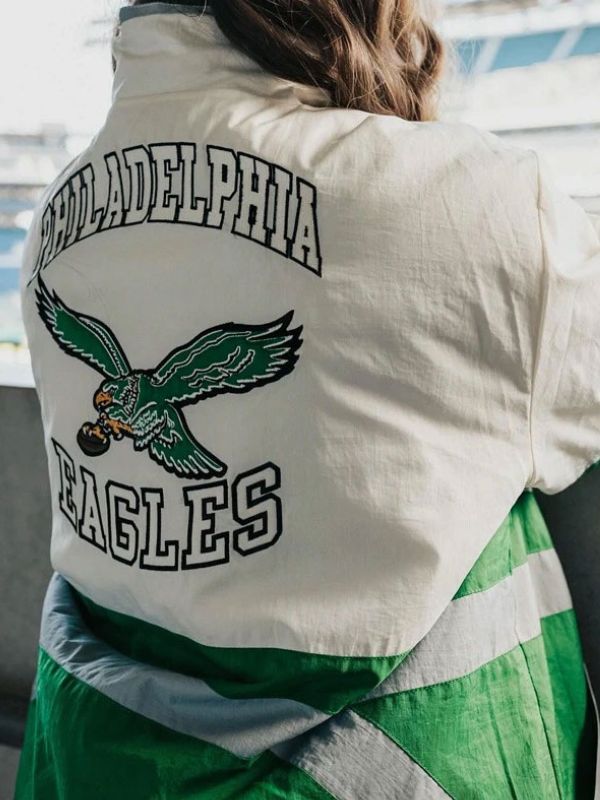 Outerwear Trends Philadelphia Eagles Green And White Starter Jacket