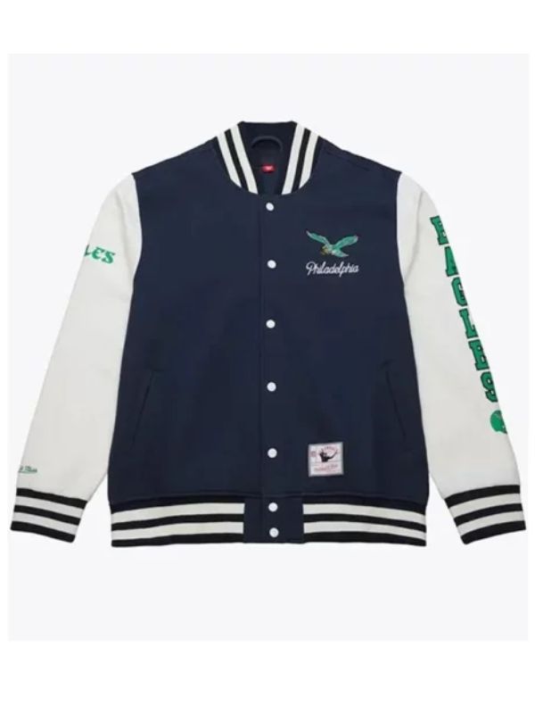 Outerwear Trends Philadelphia Eagles Washed Fleece Varsity Jacket