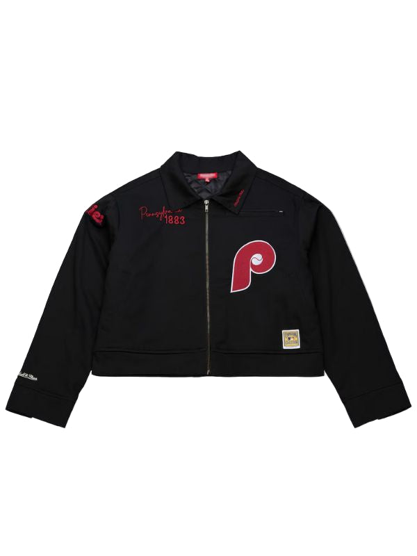 Outerwear Trends Philadelphia Phillies Cooperstown Mechanic Cropped Jacket
