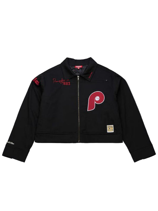 Outerwear Trends Philadelphia Phillies Cooperstown Mechanic Cropped Jacket