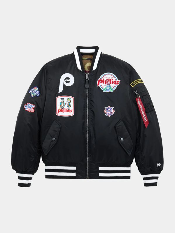 Outerwear Trends Philadelphia Phillies X Alpha X New Era MA- 1 Bomber Jacket