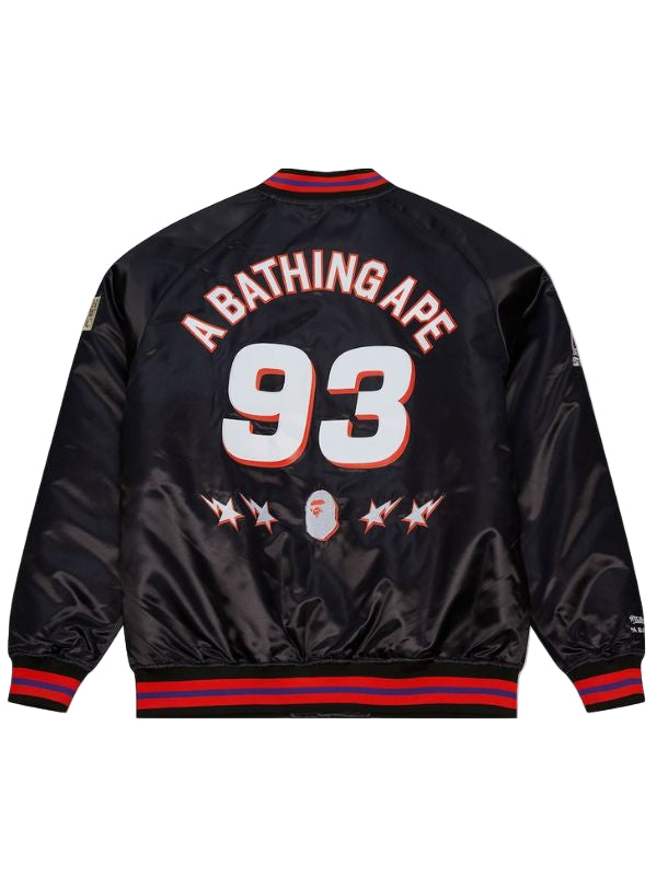Outerwear Trends Phoenix Suns Black BAPE X M&N Satin Jacket
