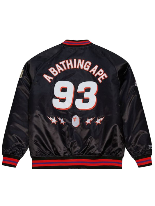 Outerwear Trends Phoenix Suns Black BAPE X M&N Satin Jacket