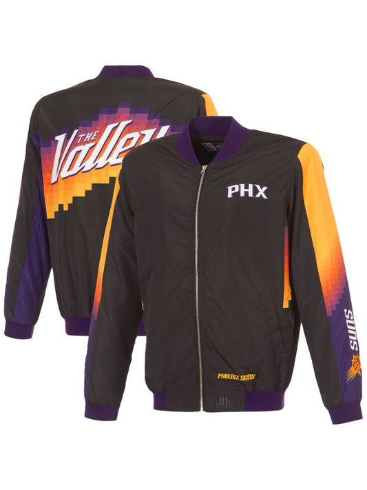 Outerwear Trends Phoenix Suns JH Design Black Bomber Jacket