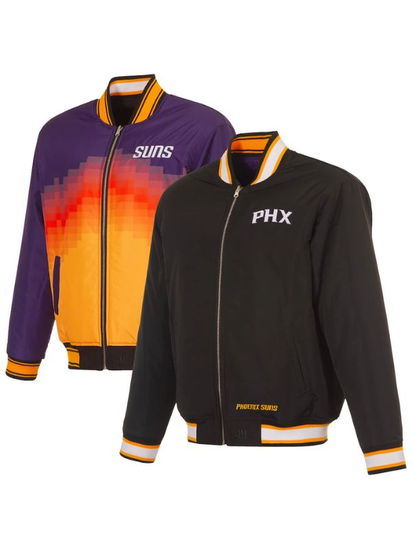 Outerwear Trends Phoenix Suns JH Design Black/Purple Reversible Jacket