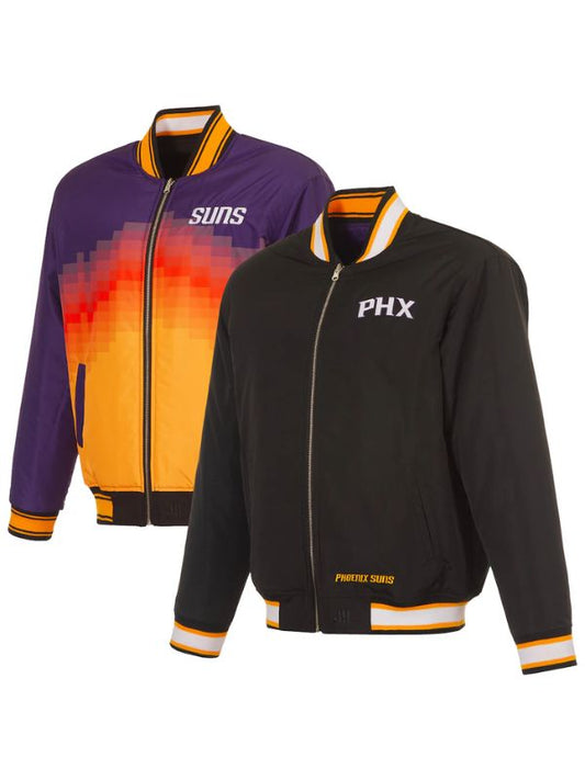 Outerwear Trends Phoenix Suns JH Design Black/Purple Reversible Jacket